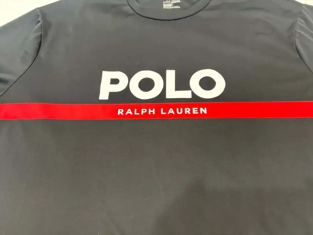 Polo Ralph Lauren Men’s Black Tee Shirt With Red Logo Size 3XL